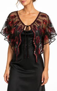 SAACHI Sequin Mesh Capelet