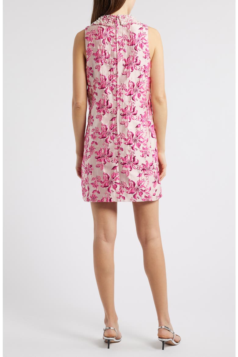 Kelliana Floral Metallic Sleeveless Shift Dress, Alternate, color, PASSION FRUIT PINK