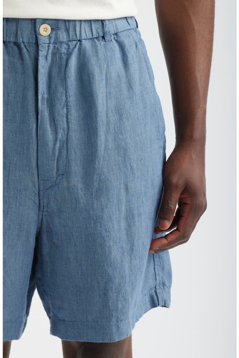 Pull-On Linen Shorts, Alternate, color, LIGHT CHAMBRAY