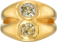 Darius Old Mine Bezel Set Diamond Double Signet Ring