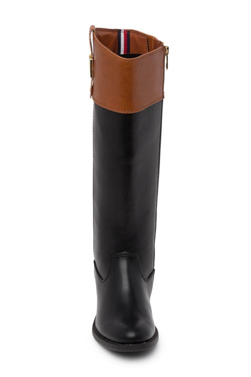 Tommy Hilfiger Shyenne Mid Calf Boot In Black Multi Ll