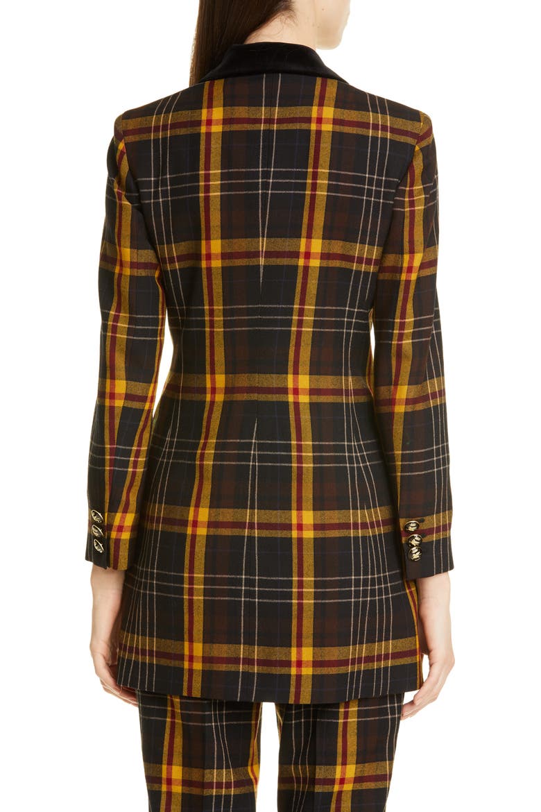 Tartan Wool Blazer, Alternate, color, BLACK