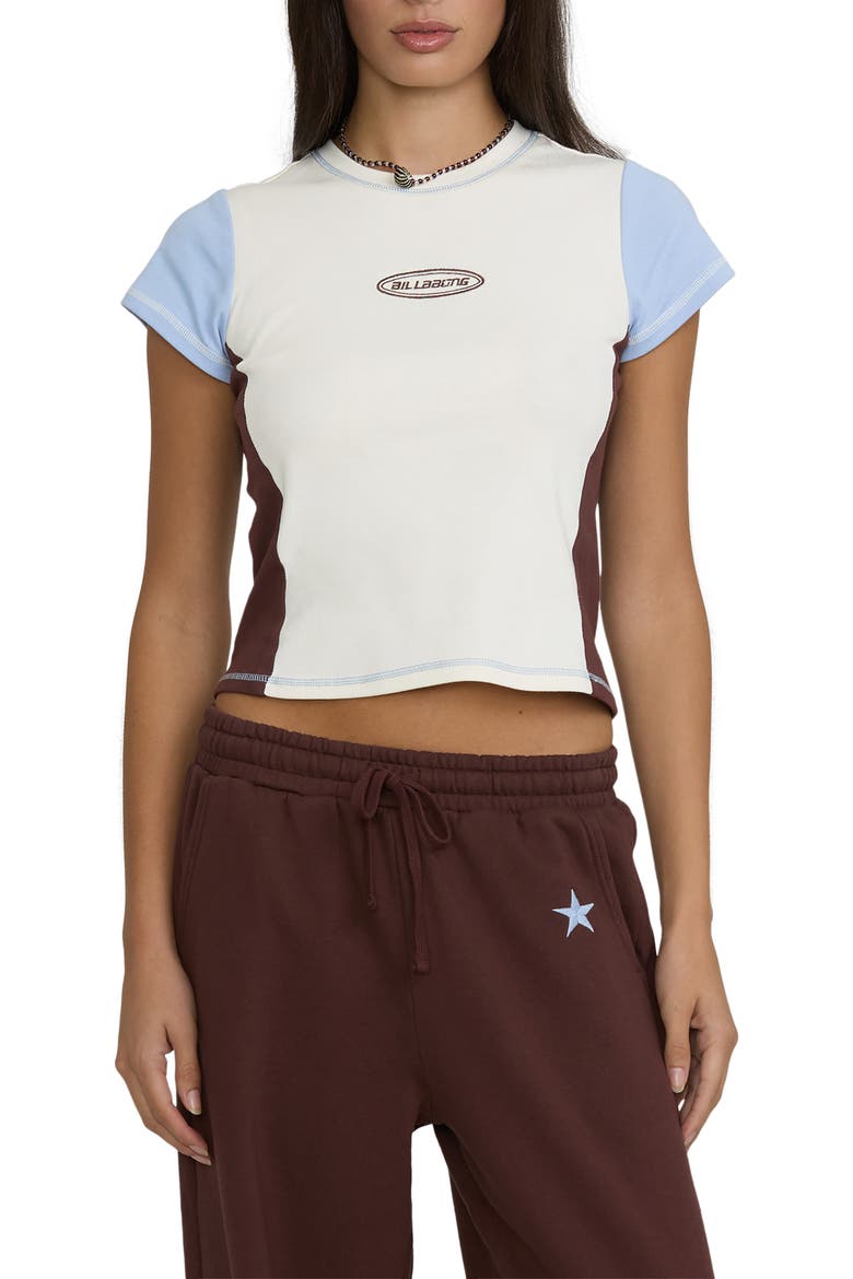Sporty Embroidered T-Shirt, Main, color, SALT CRYSTAL