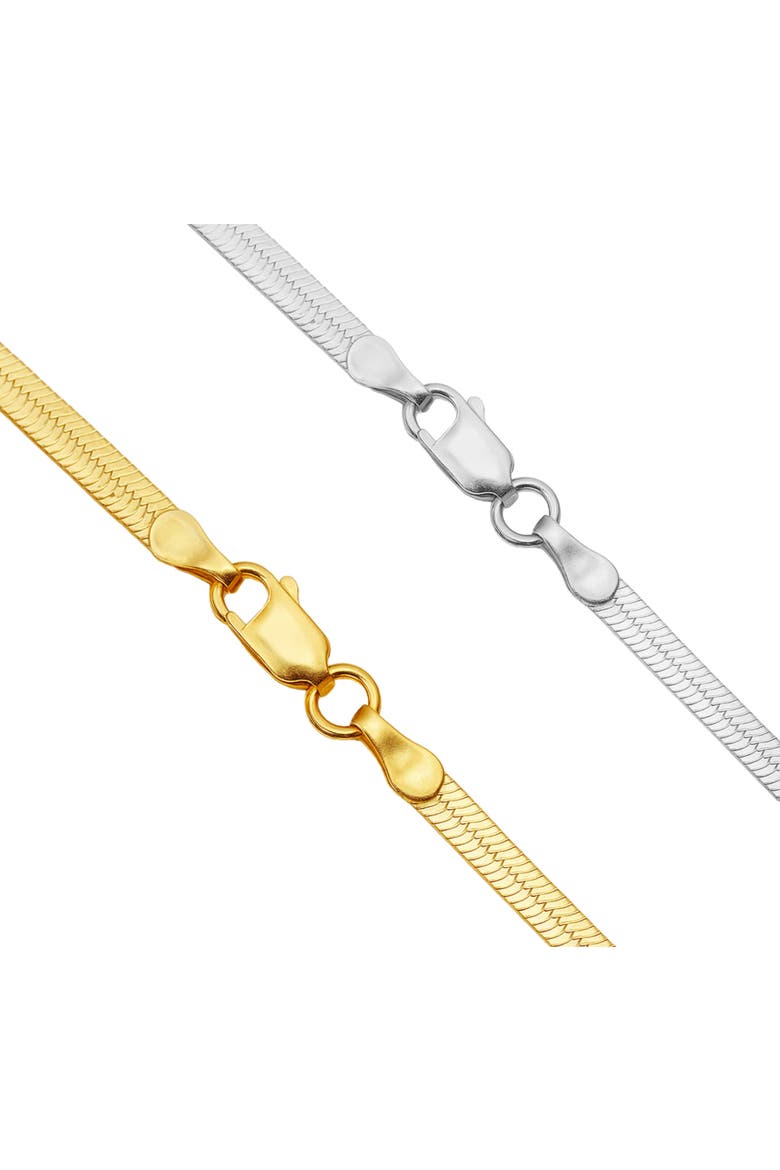 2 Pack Sterling Silver Necklace, Main, color, Gold