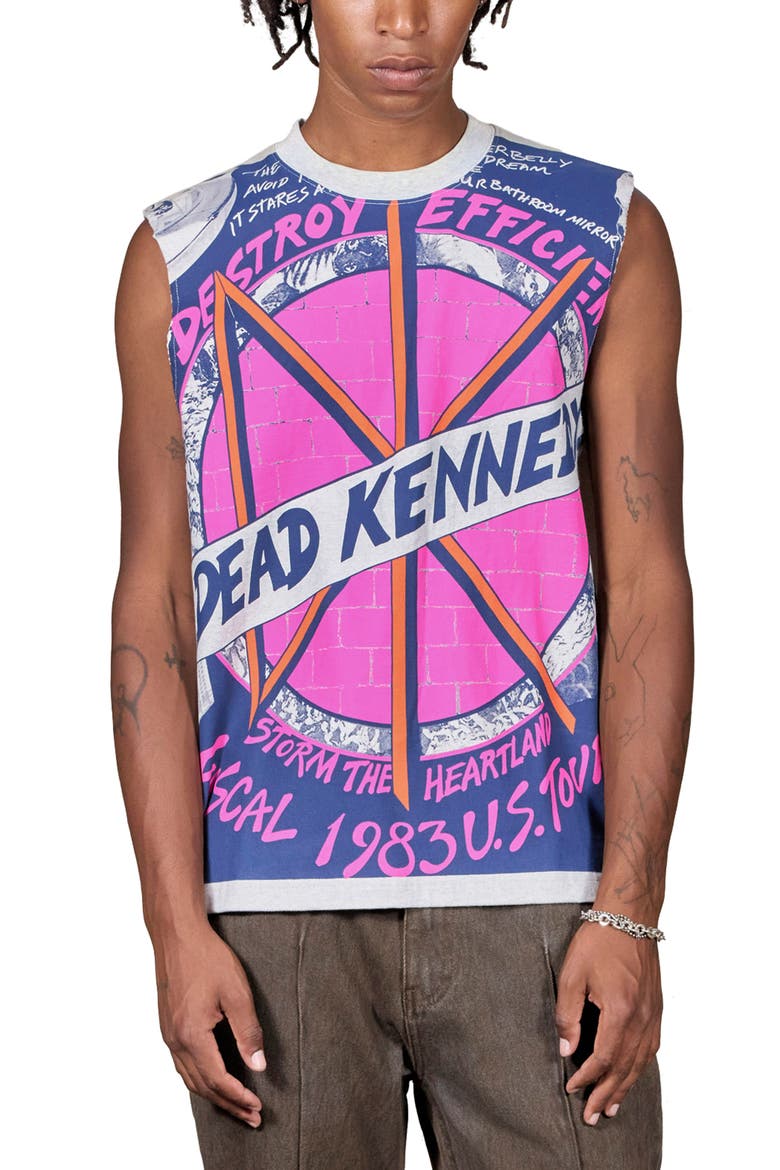 Destroy Cutoff Graphic T-Shirt, Main, color, GREY MELANGE