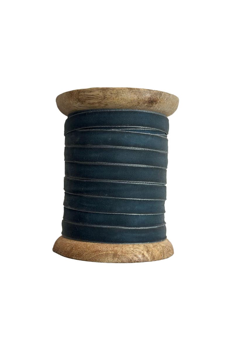 CG Hunter Narrow Hand Dyed Velvet Ribbon Dark Grey, Alternate, color, Dark Grey