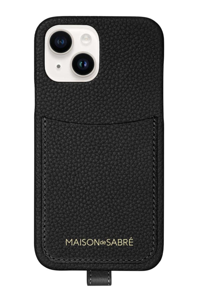 MAISON de SABRÉ Sling Phone Case, Alternate, color, Black Caviar