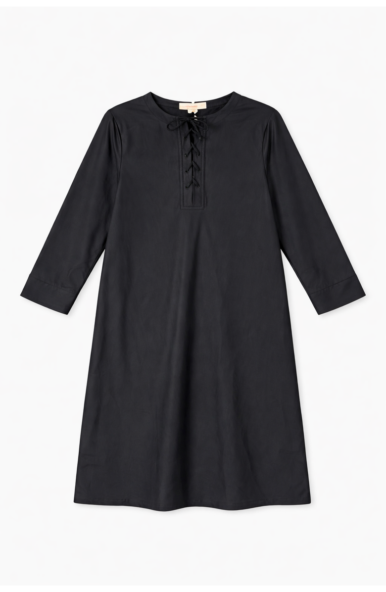 Noni Daily Geo Swim Dress Short Sleeve Above Knee Swim Dress, Main, color, Black