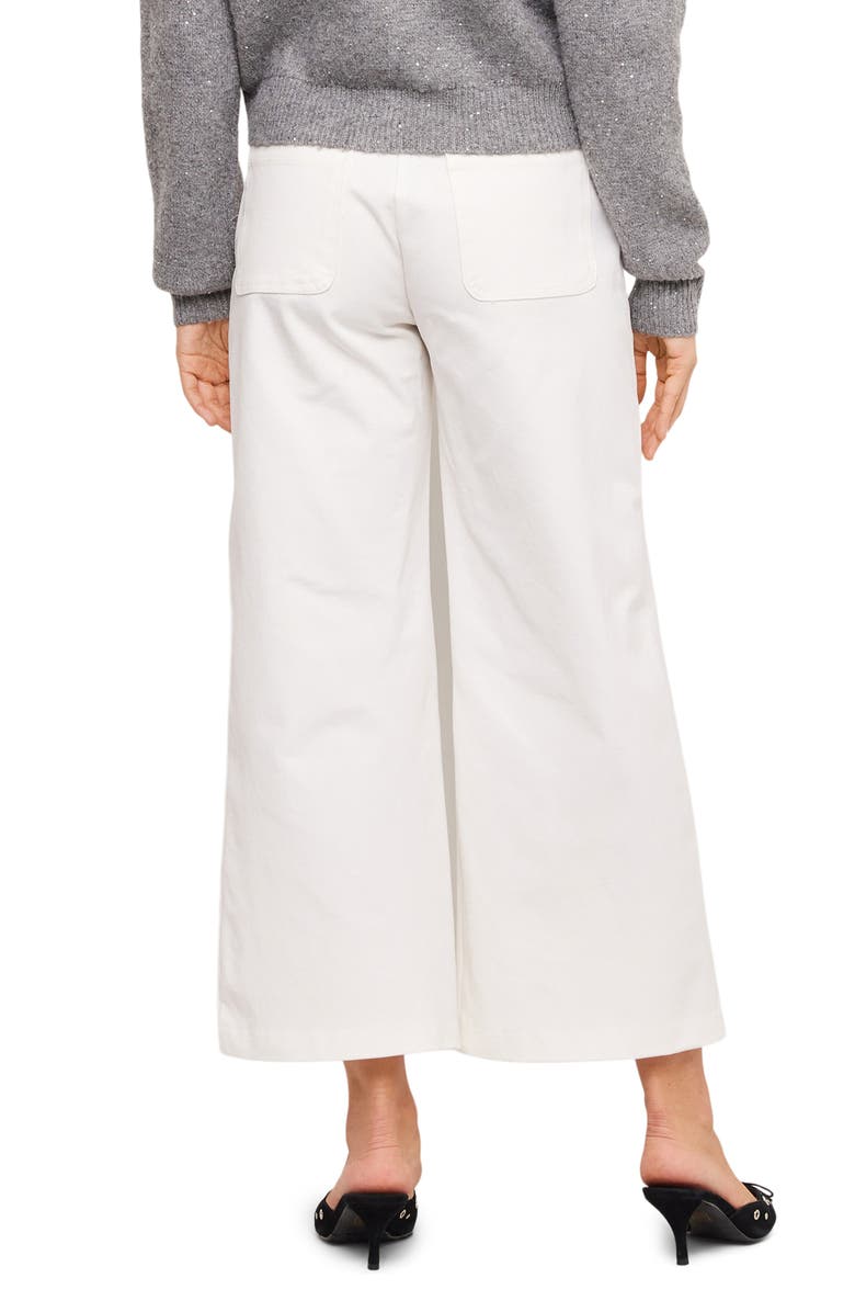 FIFTEEN TWENTY Libby Patch Pocket Crop Wide Leg Pants, Alternate, color, Off White