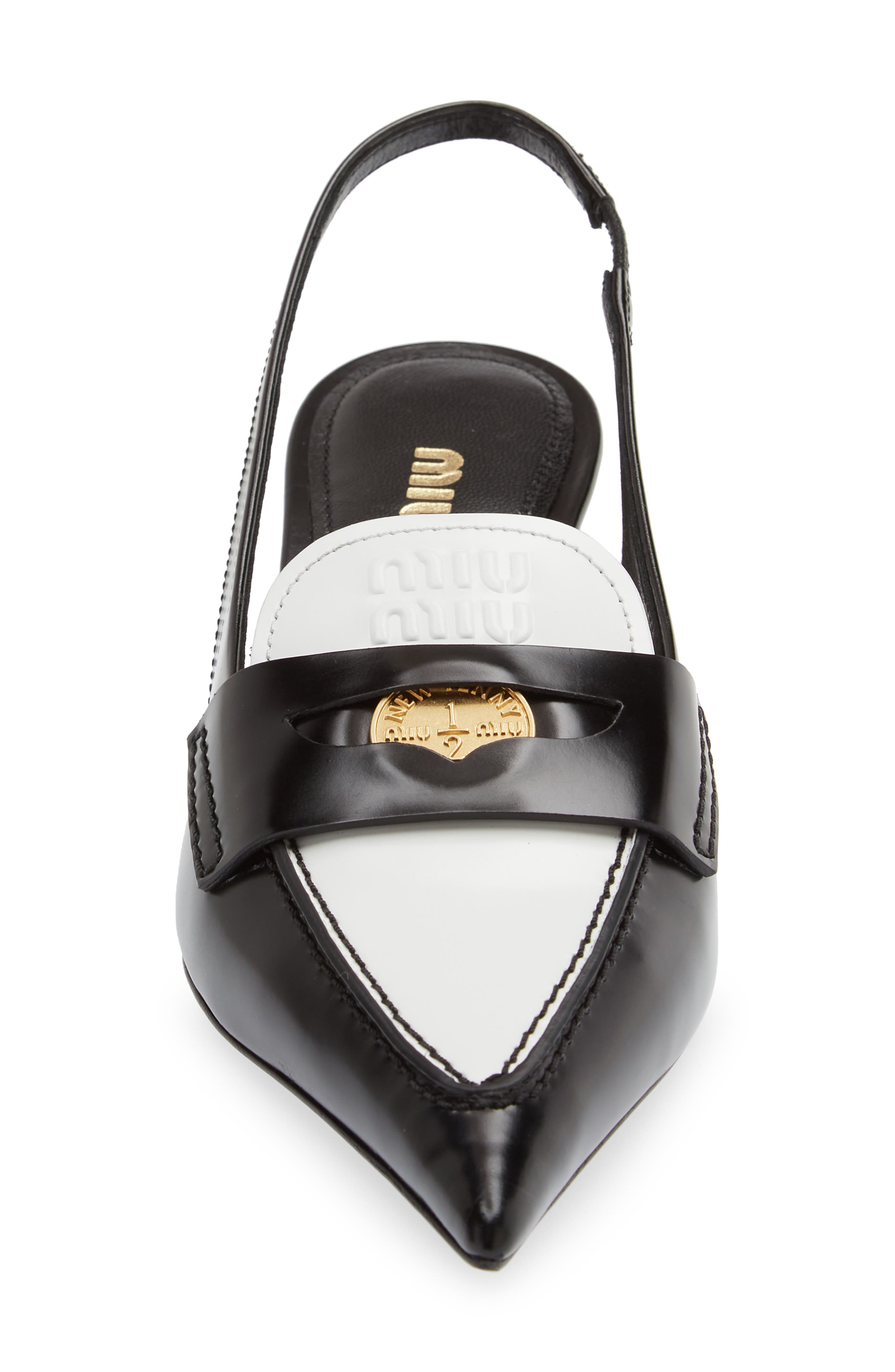 Miu Miu Kitten Heel Slingback Loafer, Alternate, color, 