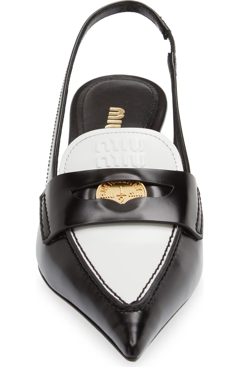 Miu Miu Kitten Heel Slingback Loafer, Alternate, color,