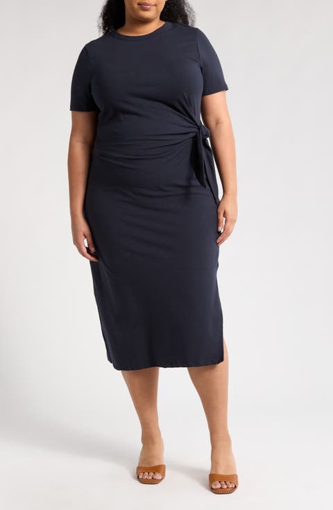 Tie Knot Midi Dress (Plus)