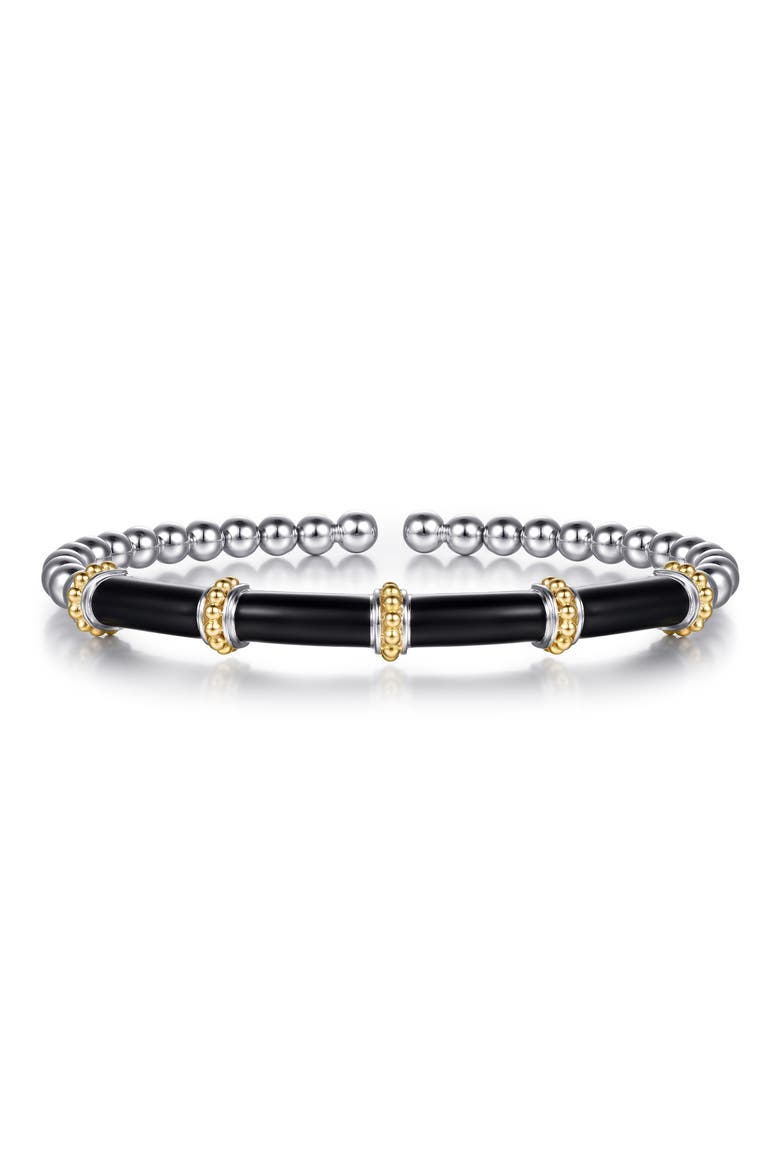 Bujukan Bar Cuff Bracelet, Main, color, SILVER/ 14K YELLOW GOLD