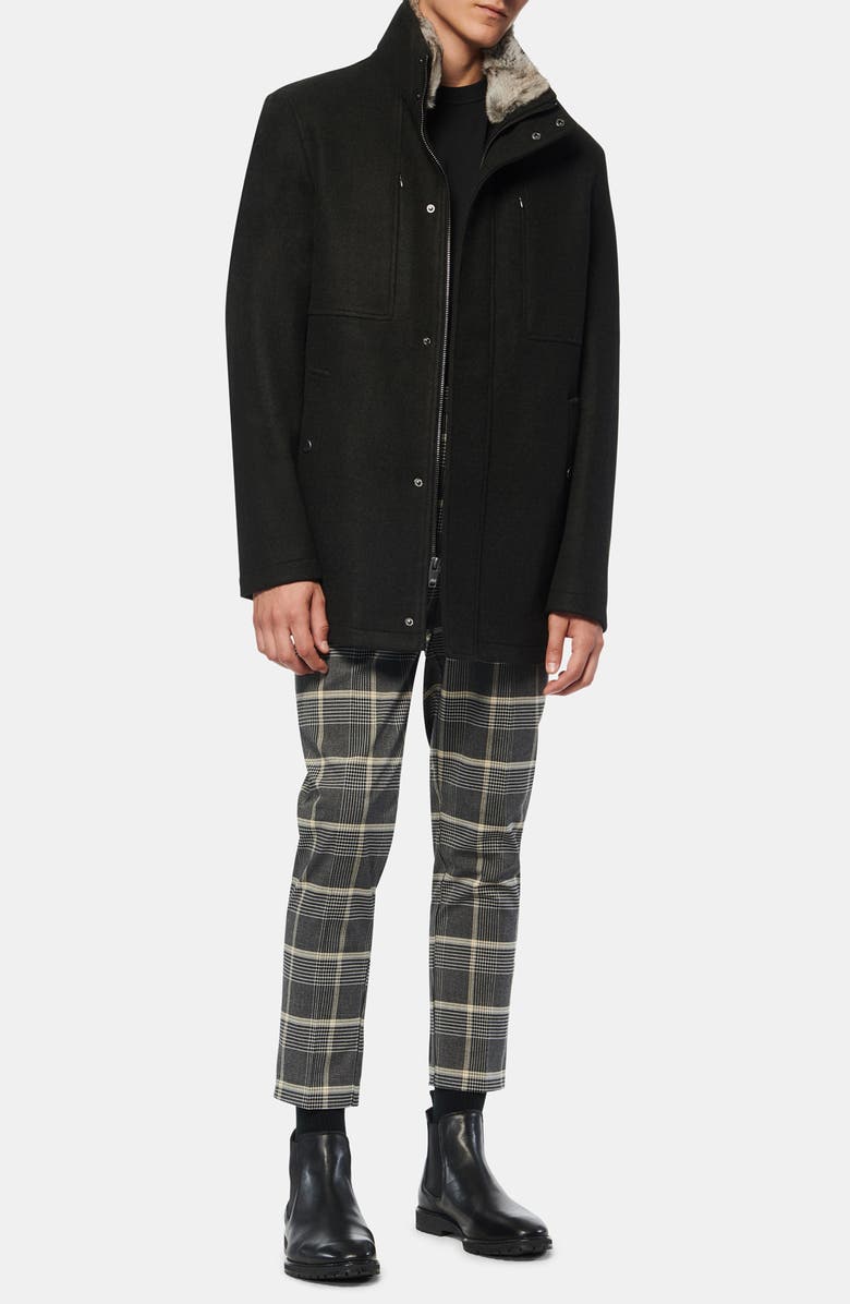 Andrew Marc Westerhall Genuine Rabbit Fur Trim Coat, Alternate, color, 