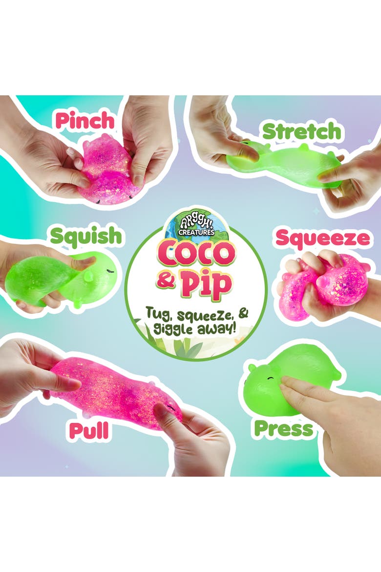 2-Pack Capybara Squeeze Balls, Alternate, color, Pink And Green