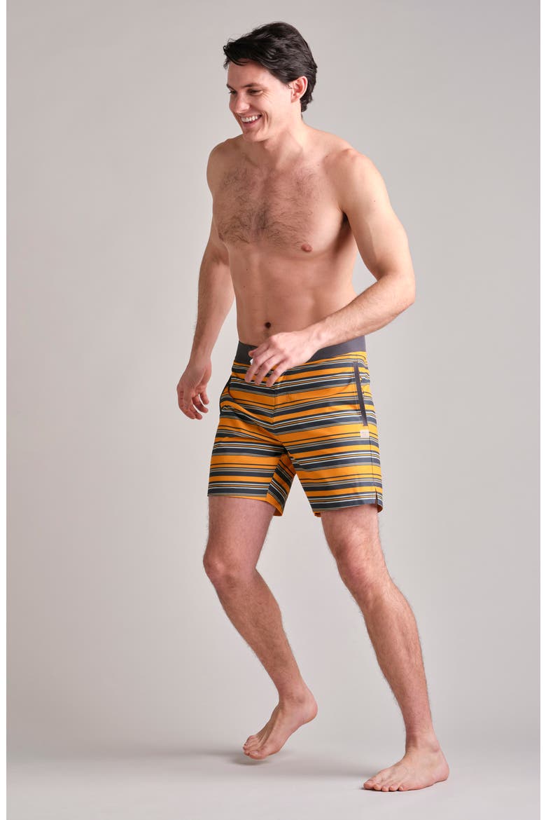 7-Inch Point Break Water Repellent Board Shorts, Alternate, color, AUTUMN GOLD MULTI STRIPE