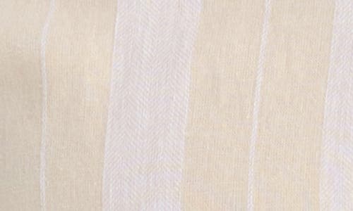 Original Penguin Vertical Stripe Linen & Cotton Camp Shirt In Neutral