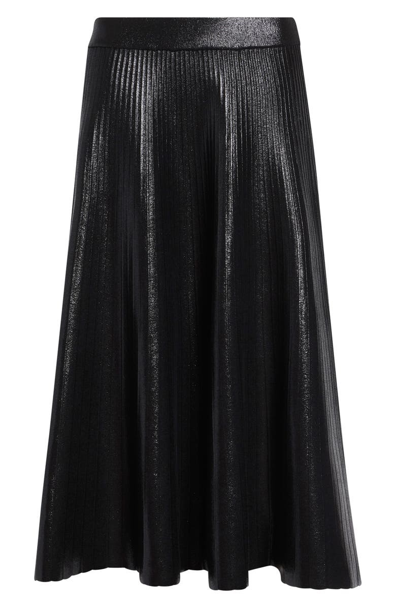 PARTOW Anya Shimmer Pleated Skirt, Main, color, Black
