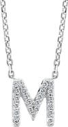 EFFY Sterling Silver Pavé Diamond Initial Pendant Necklace - 0.14 ctw.