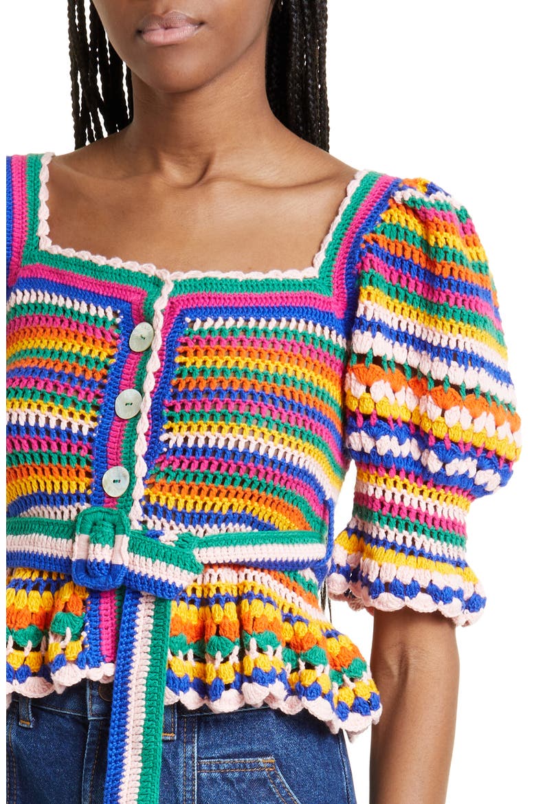 Stripe Crochet Sweater, Alternate, color, MULTI STITCHES CROCH