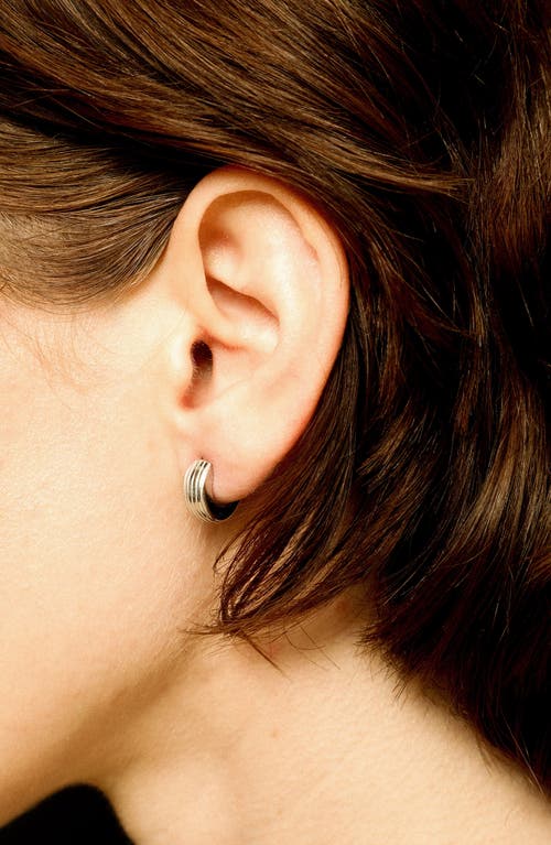 Ivi Los Angeles Slim Aurelia Huggie Hoop Earrings In Silver