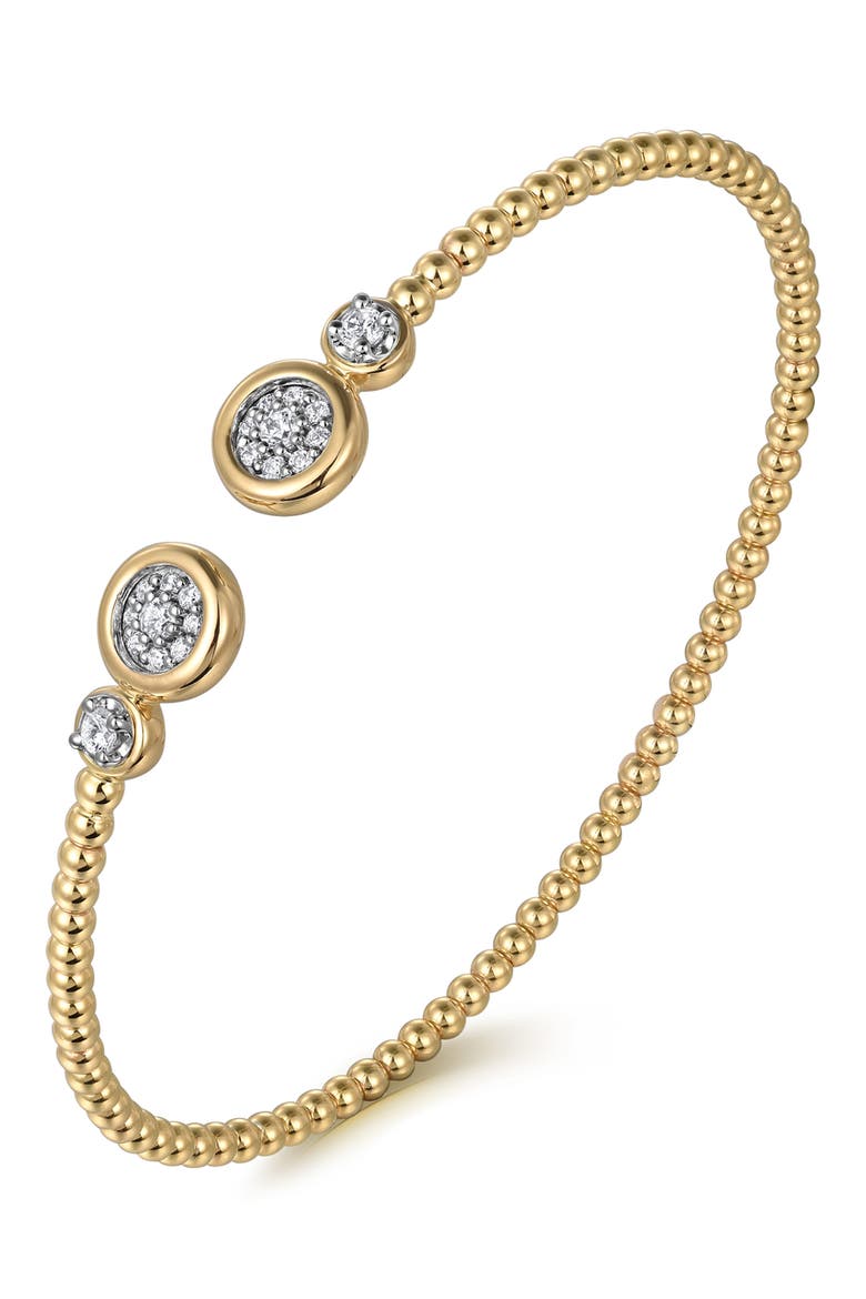 Bujukan Beaded Diamond Cuff Bracelet, Main, color, TWO TONE