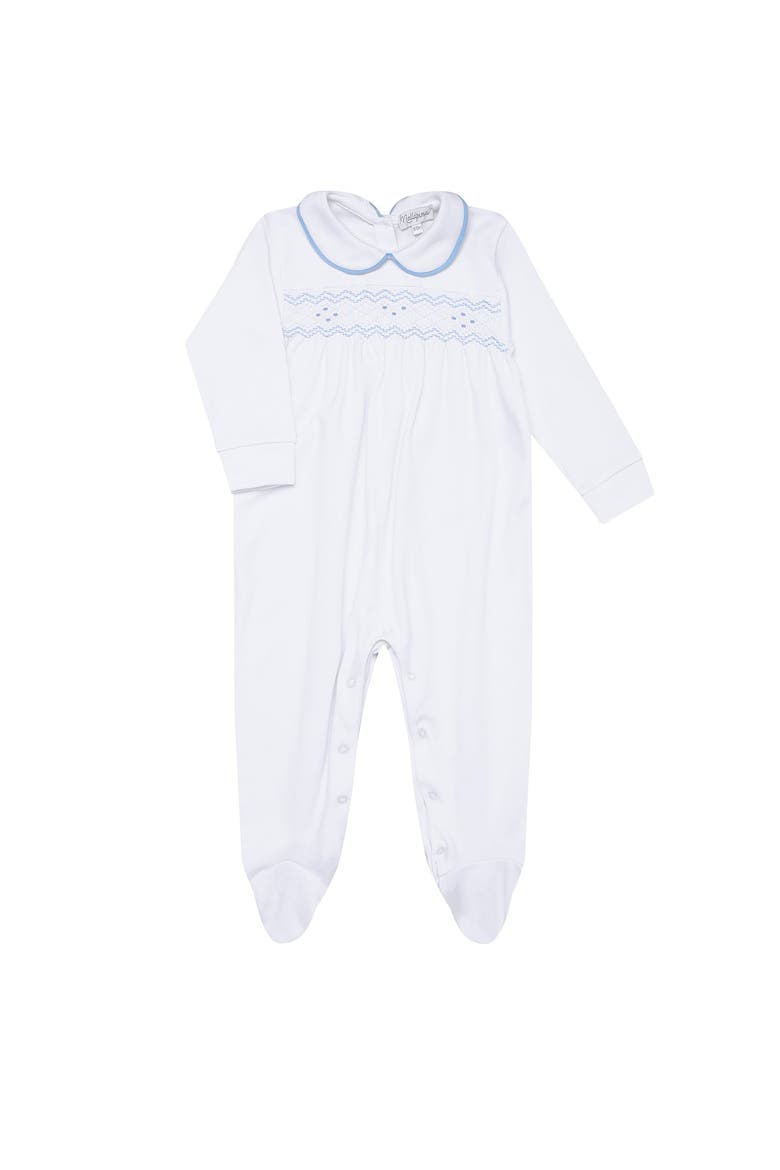 Nella Smocked Boy Footie - Baby, Main, color, Blue