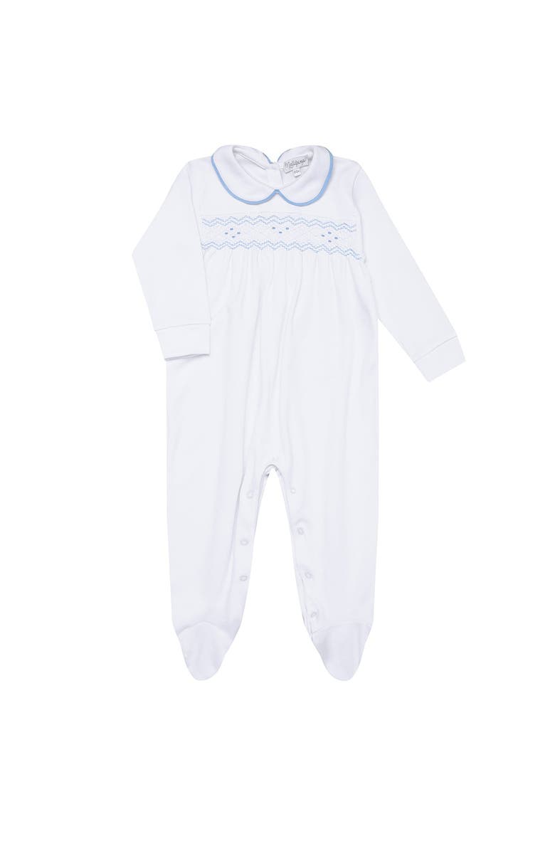 Nellapima Nella Smocked Boy Footie - Baby, Main, color, Blue