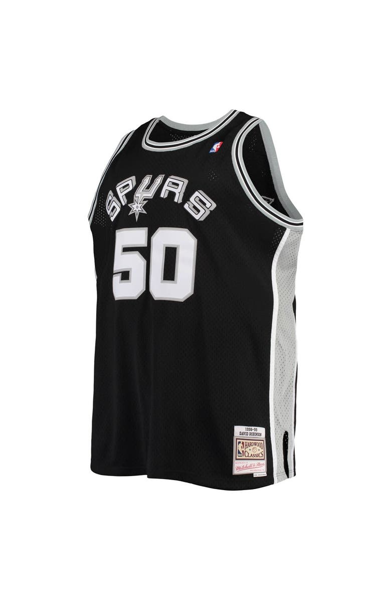 Mitchell & Ness Men's Mitchell & Ness David Robinson Black San Antonio Spurs 1998/99 Big & Tall Hardwood Classics Swingman Jersey, Alternate, color, Black