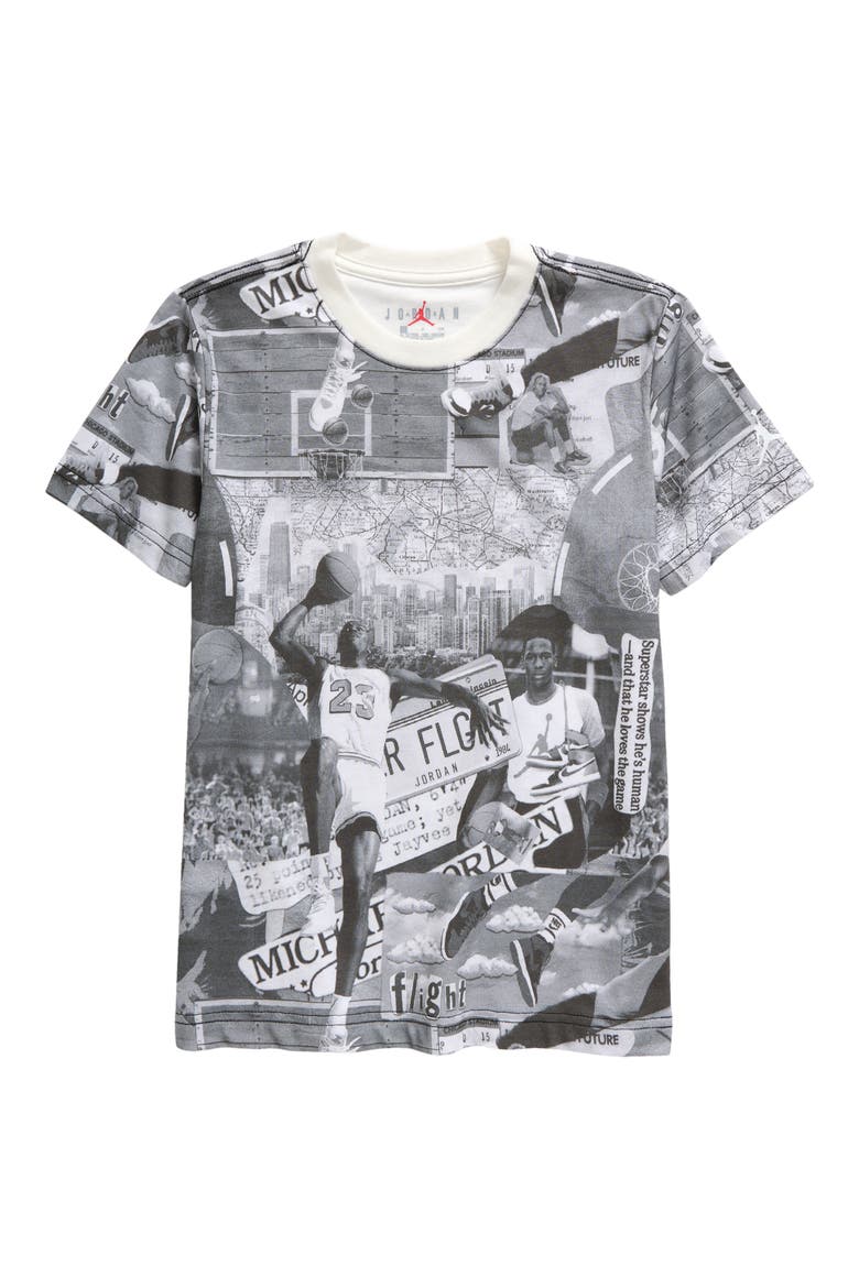 Kids' Brooklyn Print T-Shirt, Main, color, GREY