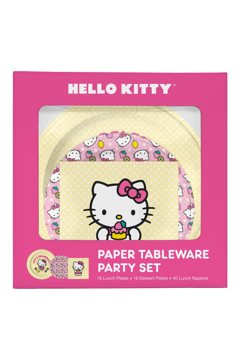 x Hello Kitty® Paper Tableware Party Set, Main, color, STRAWBERRY LEMONADE