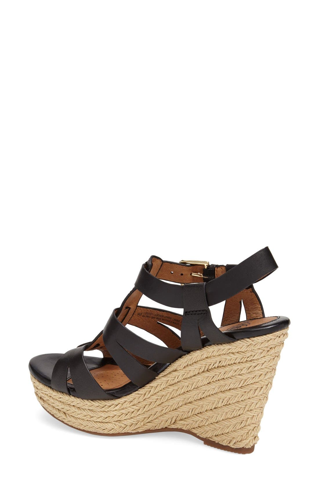 'Pahana' Espadrille Wedge Sandal, Alternate, color, BLACK