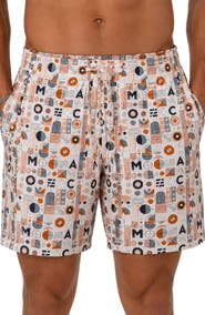 Maceoo Marthyr Patterned Elastic Waist Shorts