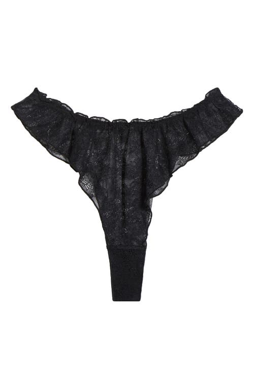 Free People Gia Lace Tanga Thong In Black