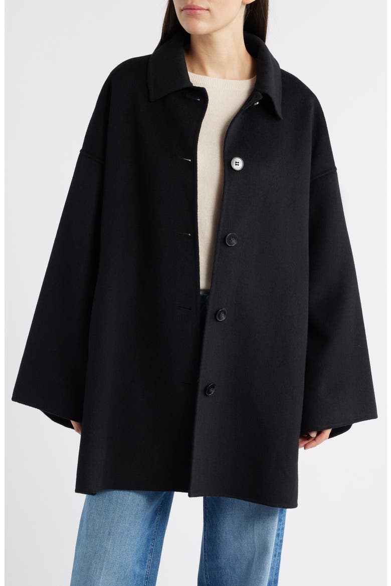 Double Face Car Coat, Main, color, BLACK