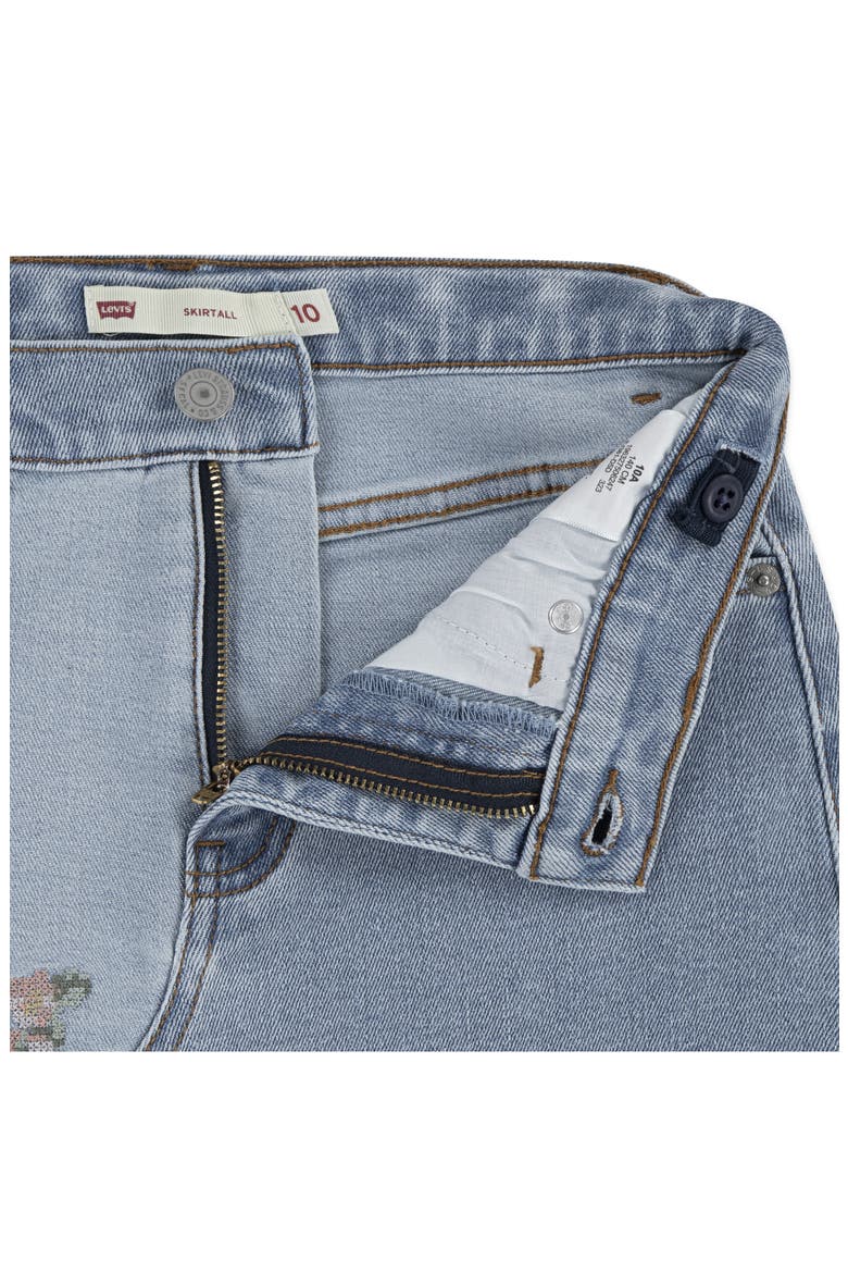 Kids' Embroidered Mash Up Denim Miniskirt, Alternate, color, FULLY BAKED