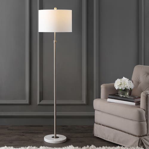 Jonathan Y June 65" Adjustable Metal/marble Led Floor Lamp In Chrome