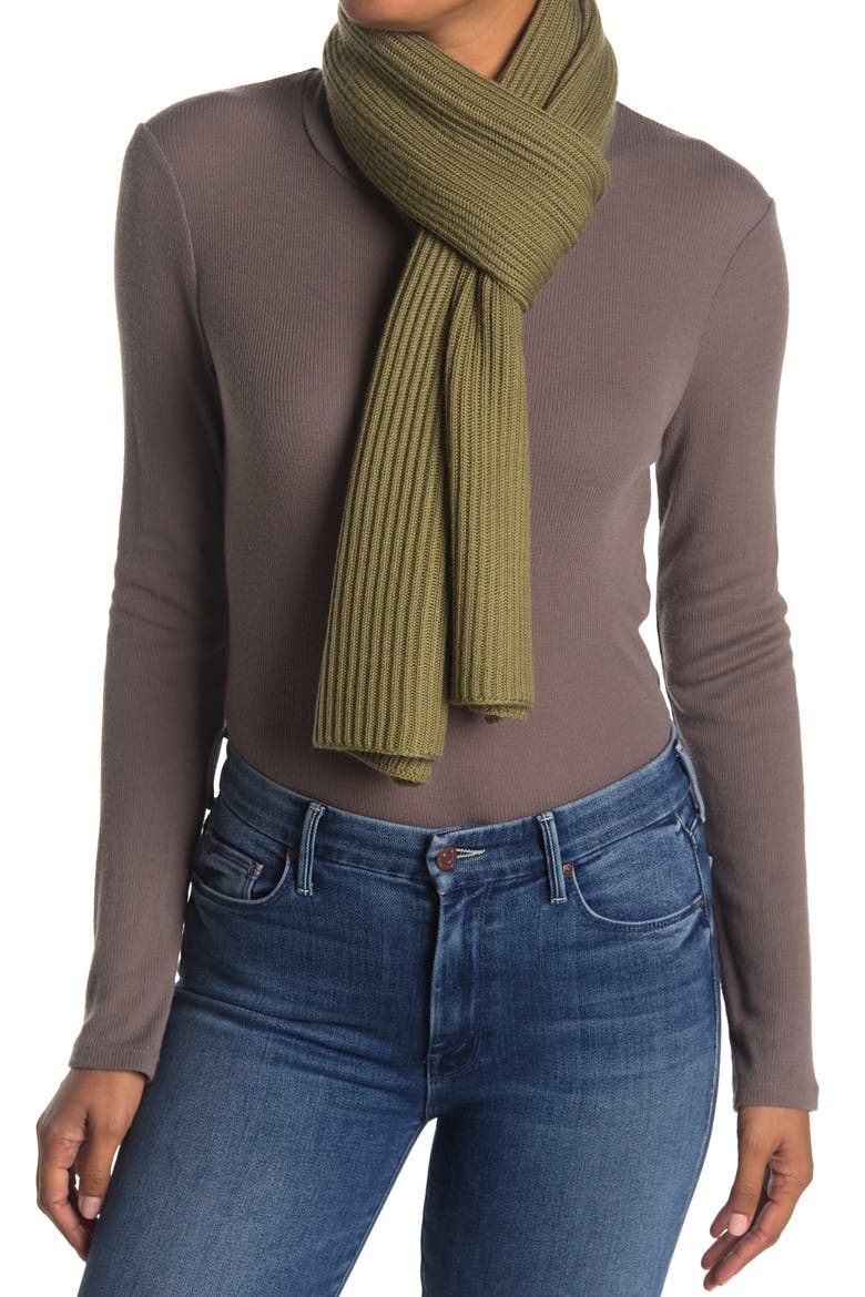 Merino Wool Scarf, Main, color, MOSS