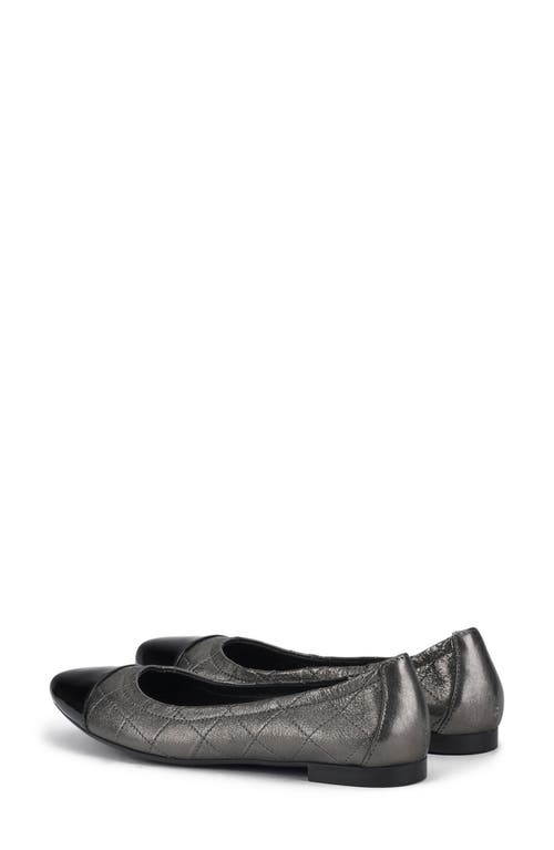 Agl Attilio Giusti Leombruni Agl Naomi Quilted Cap Toe Ballet Flat In Nero-pietra