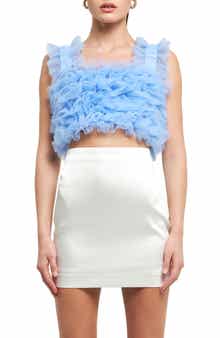 Endless Rose Ruffle Tulle Crop Tank