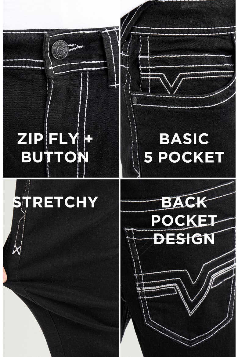 Saddle Stitch Relaxed Straight Leg Jeans, Alternate, color, BLACK