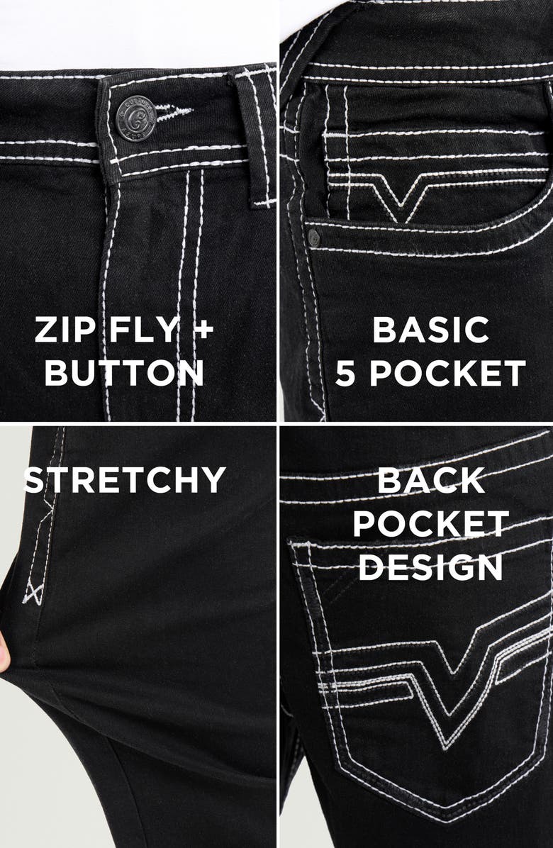 XRAY Saddle Stitch Relaxed Straight Leg Jeans, Alternate, color, Black