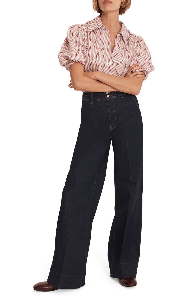 MINT VELVET Striped Jacquard Shirt, Alternate, color, Red