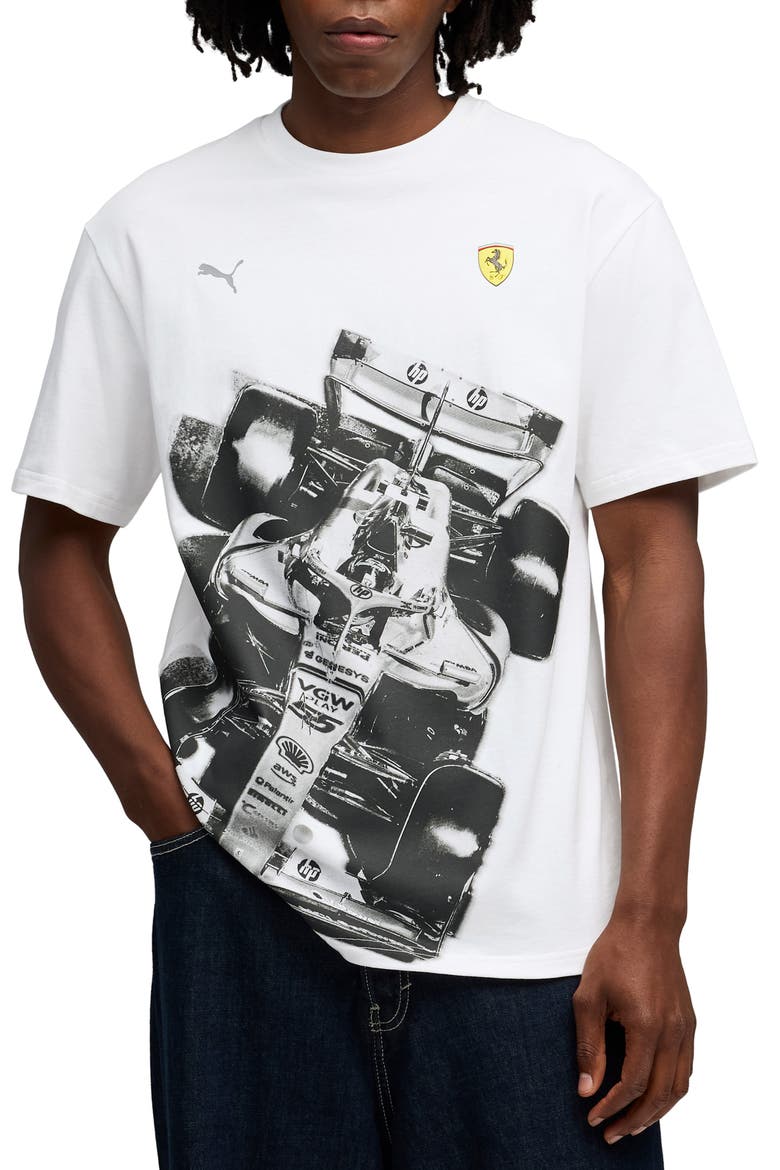 Scuderia Ferrari Premium Graphic T-Shirt, Main, color, PUMA WHITE