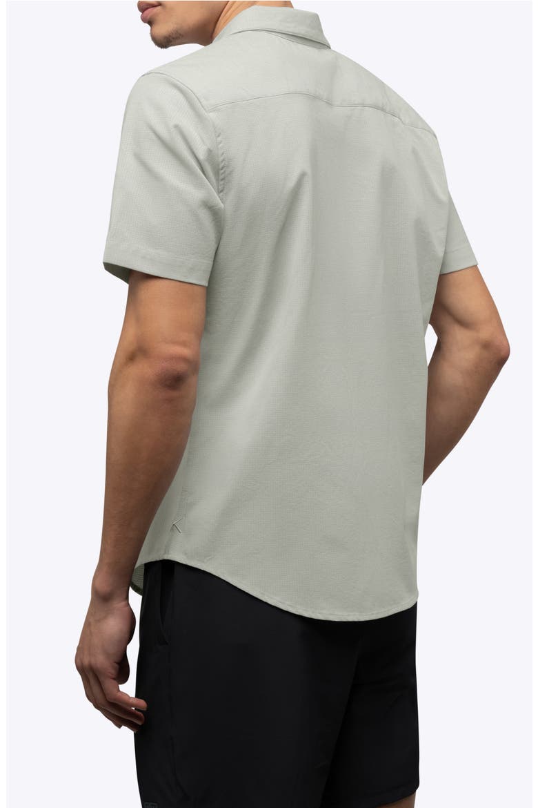 Crossover Performance Short Sleeve Button-Up Shirt, Alternate, color, MOURNING DOVE