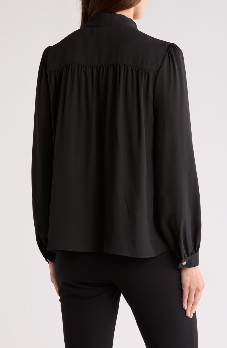 Gemma + Jane Tie Neck Georgette Top, Alternate, color, Black