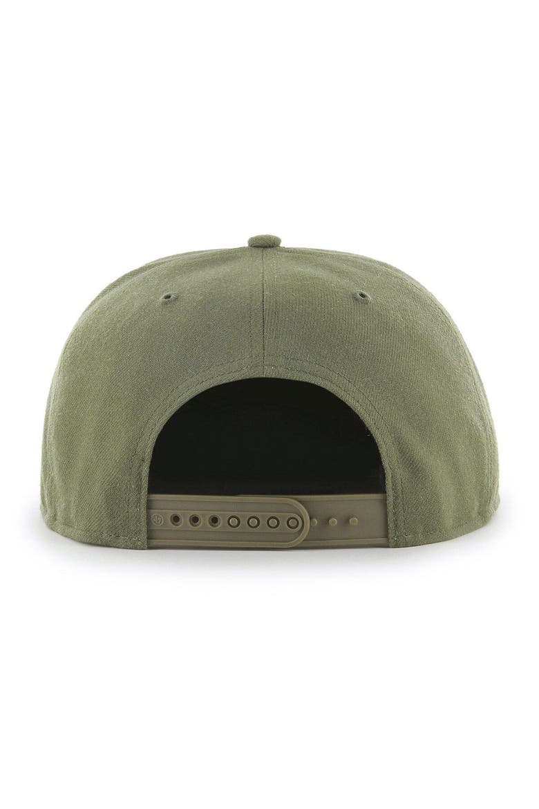 Men's '47 Olive Houston Rockets Ballpark Camo Captain Snapback Hat, Alternate, color, Olive