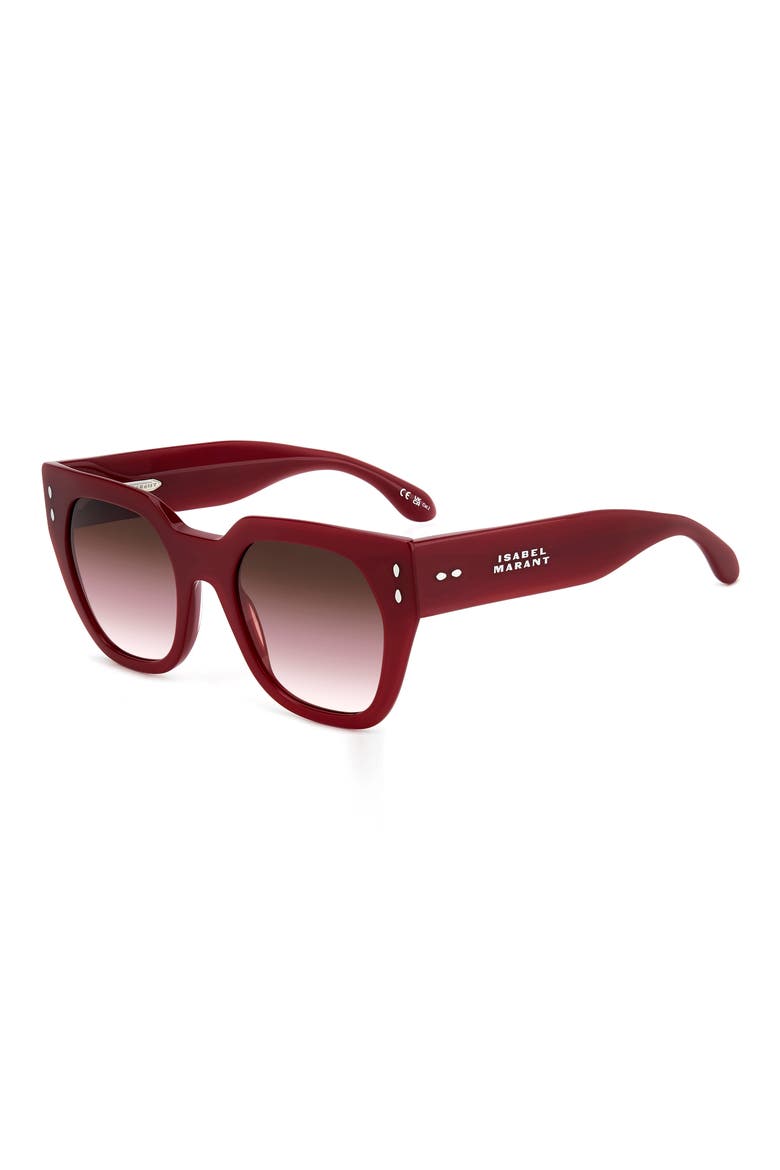 53mm Gradient Square Sunglasses, Alternate, color, BURGUNDY/ SF PINK