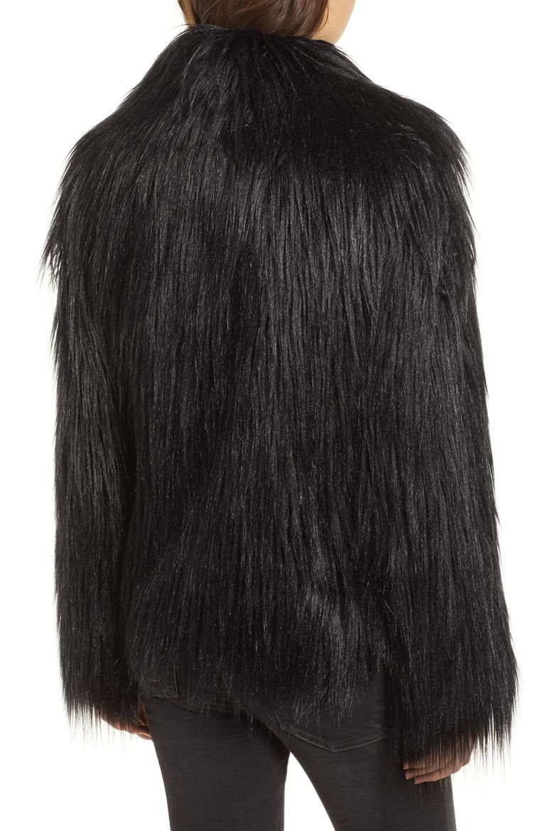 Fridas Faux Fur Coat, Alternate, color, NOIR