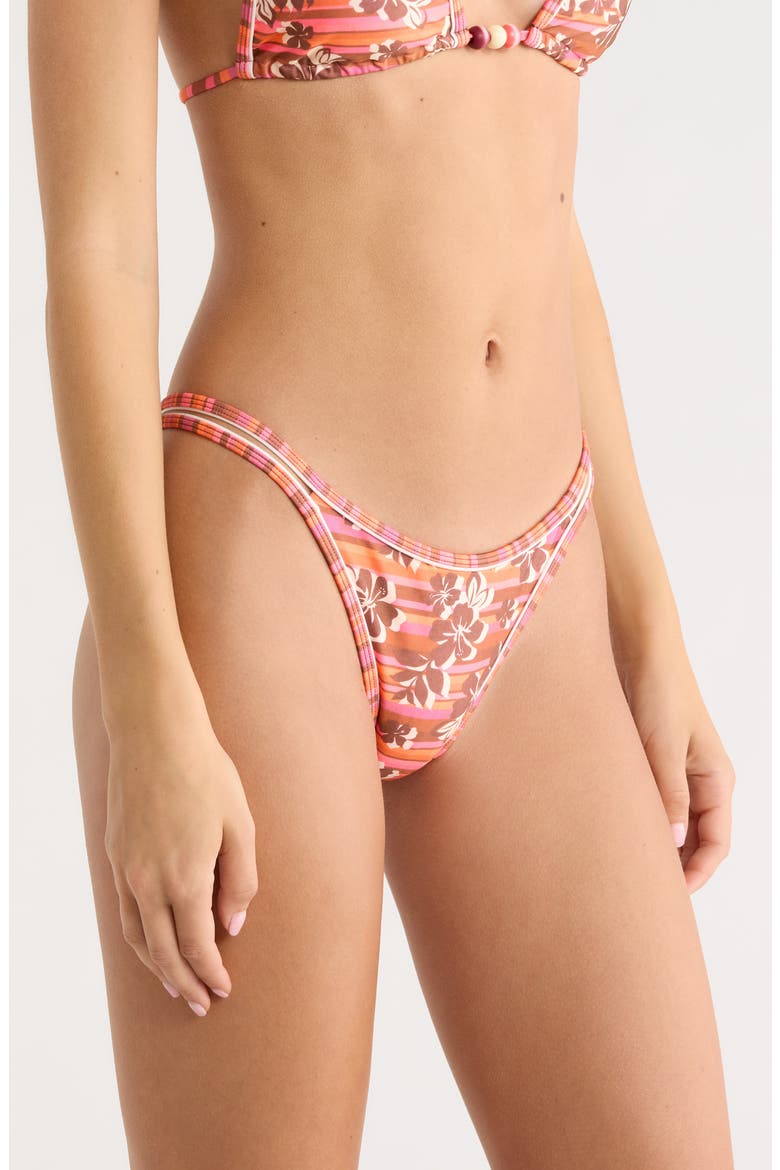 Double Bind Strappy Bikini Bottoms, Alternate, color, SUNKISSED STRIPE